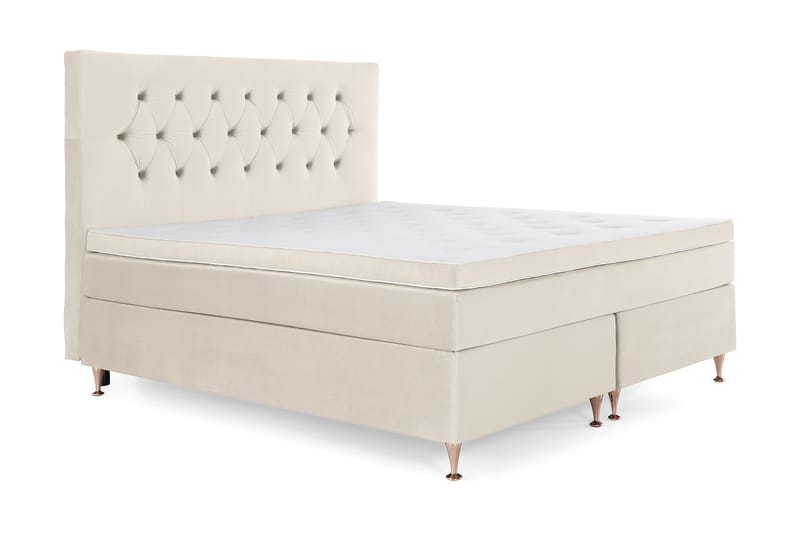 Royal Velvet Komplett Sängpaket 180x200 cm - Beige med låga rosében - Möbler - Säng - Kontinentalsäng