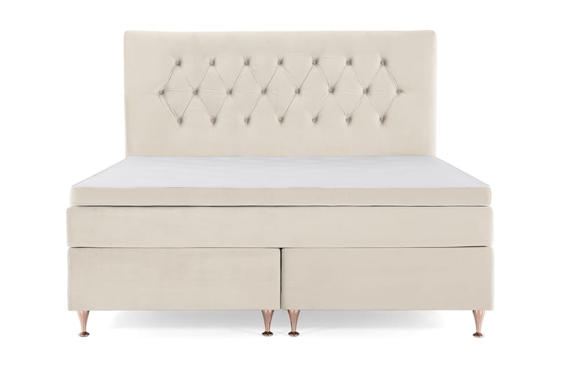 Royal Velvet Komplett Sängpaket 180x200 cm - Beige med låga rosében - Möbler - Säng - Kontinentalsäng
