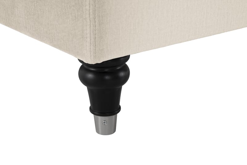 Royal Velvet Komplett Sängpaket 180x200 cm - Beige med svarta svarvade ben - Möbler - Säng - Kontinentalsäng