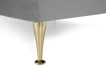Royal Velvet Komplett Sängpaket 180x200 cm - Ljusgrå med Höga Guldben - Möbler - Säng - Kontinentalsäng