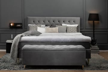 Royal Velvet Komplett Sängpaket 180x200 cm - Ljusgrå med Höga Silverben - Möbler - Säng - Kontinentalsäng