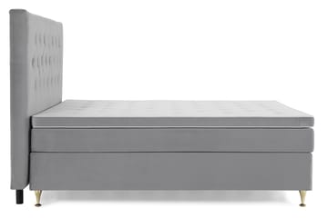 Royal Velvet Komplett Sängpaket 180x200 cm - Ljusgrå med Låga Guldben - Möbler - Säng - Kontinentalsäng