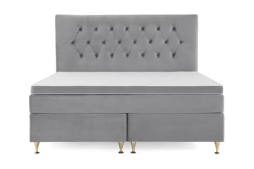 Royal Velvet Komplett Sängpaket 180x200 cm - Ljusgrå med Låga Guldben - Möbler - Säng - Kontinentalsäng