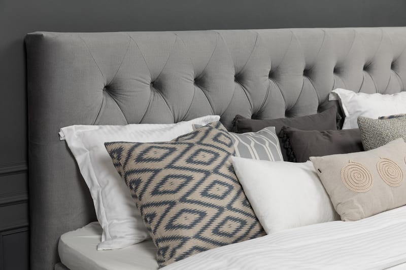 Royal Velvet Komplett Sängpaket 180x200 cm - Ljusgrå med Låga Rosében - Möbler - Säng - Kontinentalsäng