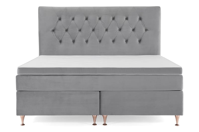 Royal Velvet Komplett Sängpaket 180x200 cm - Ljusgrå med Låga Rosében - Möbler - Säng - Kontinentalsäng