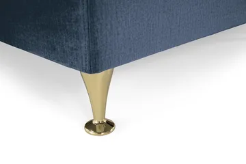 Royal Velvet Komplett Sängpaket 180x200 cm - Mörkblå med Låga Guldben - Möbler - Säng - Kontinentalsäng