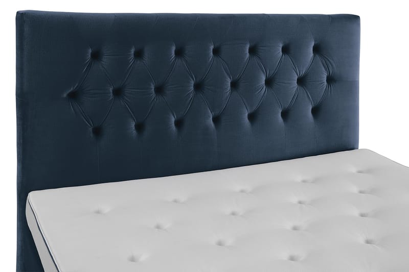 Royal Velvet Komplett Sängpaket 180x200 cm - Mörkblå med Svarvade Ben - Möbler - Säng - Kontinentalsäng