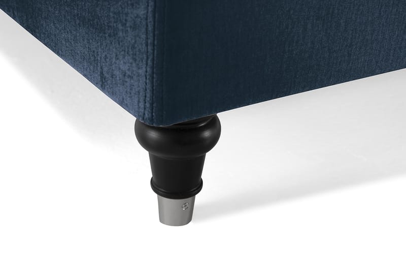 Royal Velvet Komplett Sängpaket 180x200 cm - Mörkblå med Svarvade Ben - Möbler - Säng - Kontinentalsäng