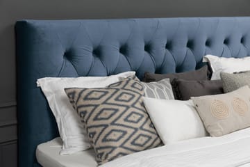 Royal Velvet Komplett Sängpaket 180x200 cm - Mörkblå med Svarvade Ben - Möbler - Säng - Kontinentalsäng
