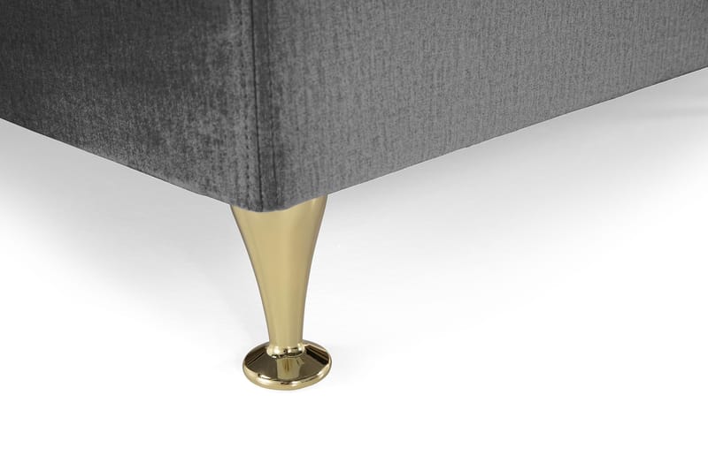 Royal Velvet Komplett Sängpaket 180x200 cm - Mörkgrå med Låga Guldben - Möbler - Säng - Kontinentalsäng
