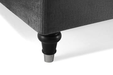 Royal Velvet Komplett Sängpaket 180x200 cm - Mörkgrå med Svarvade Ben - Möbler - Säng - Kontinentalsäng