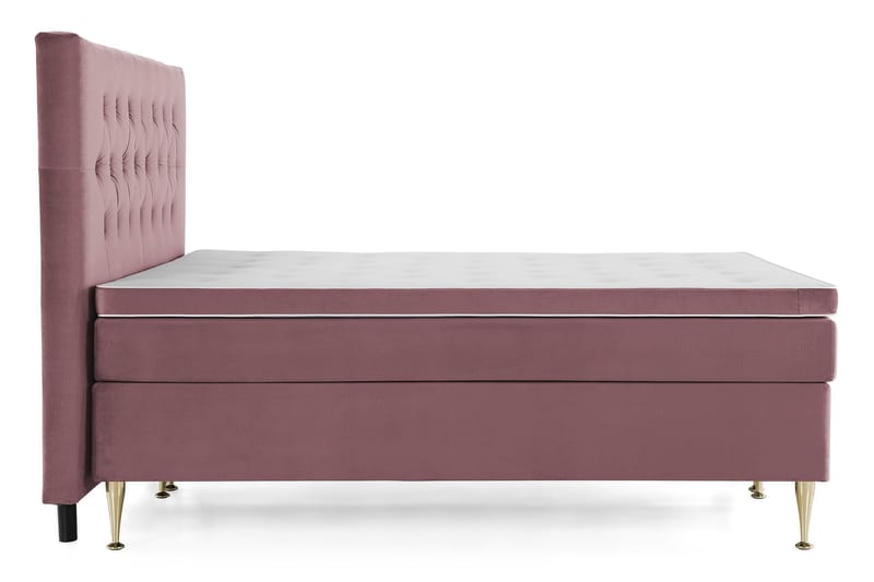 Royal Velvet Komplett Sängpaket 180x200 cm - Rosa med Höga Guldben - Möbler - Säng - Kontinentalsäng