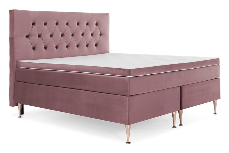 Royal Velvet Komplett Sängpaket 180x200 cm - Rosa med Höga Rosében - Möbler - Säng - Kontinentalsäng