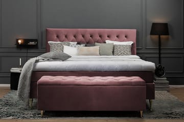 Royal Velvet Komplett Sängpaket 180x200 cm - Rosa med Höga Silverben - Möbler - Säng - Kontinentalsäng