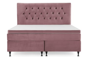 Royal Velvet Komplett Sängpaket 180x200 cm - Rosa med Låga Svarta Ben - Möbler - Säng - Kontinentalsäng