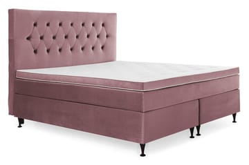 Royal Velvet Komplett Sängpaket 180x200 cm - Rosa med Låga Svarta Ben - Möbler - Säng - Kontinentalsäng