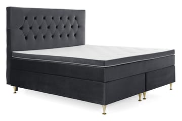 Royal Velvet Komplett Sängpaket 180x200 cm - Svart med Låga Guldben - Möbler - Säng - Kontinentalsäng