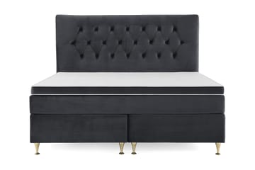 Royal Velvet Komplett Sängpaket 180x200 cm - Svart med Låga Guldben - Möbler - Säng - Kontinentalsäng
