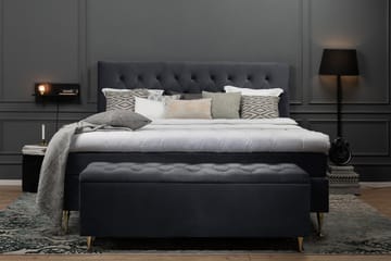 Royal Velvet Komplett Sängpaket 180x200 cm - Svart med Låga Rosében - Möbler - Säng - Kontinentalsäng