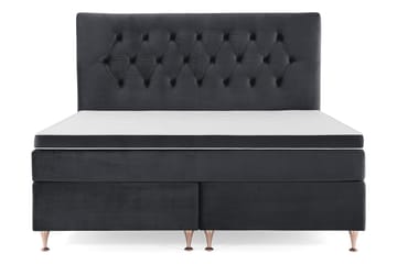 Royal Velvet Komplett Sängpaket 180x200 cm - Svart med Låga Rosében - Möbler - Säng - Kontinentalsäng