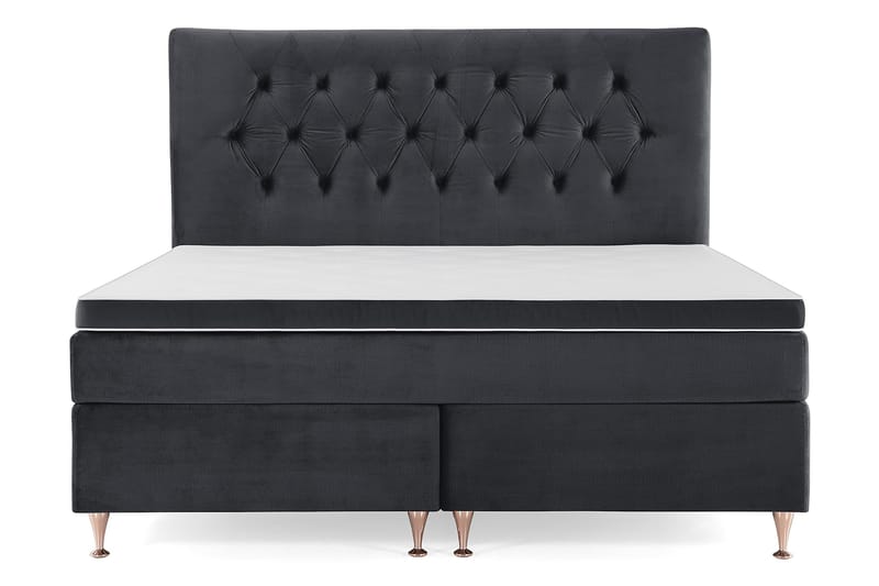Royal Velvet Komplett Sängpaket 180x200 cm - Svart med Låga Rosében - Möbler - Säng - Kontinentalsäng