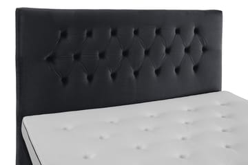 Royal Velvet Komplett Sängpaket 180x200 cm - Svart med Låga Silverben - Möbler - Säng - Kontinentalsäng