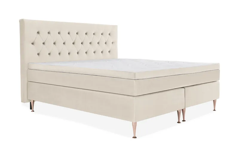 Royal Velvet Komplett Sängpaket 210x210  Beige med höga r - Beige med höga rosében - Möbler - Säng - Kontinentalsäng