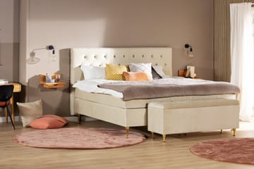 Royal Velvet Komplett Sängpaket 210x210 cm - Beige med låga rosében - Möbler - Säng - Kontinentalsäng