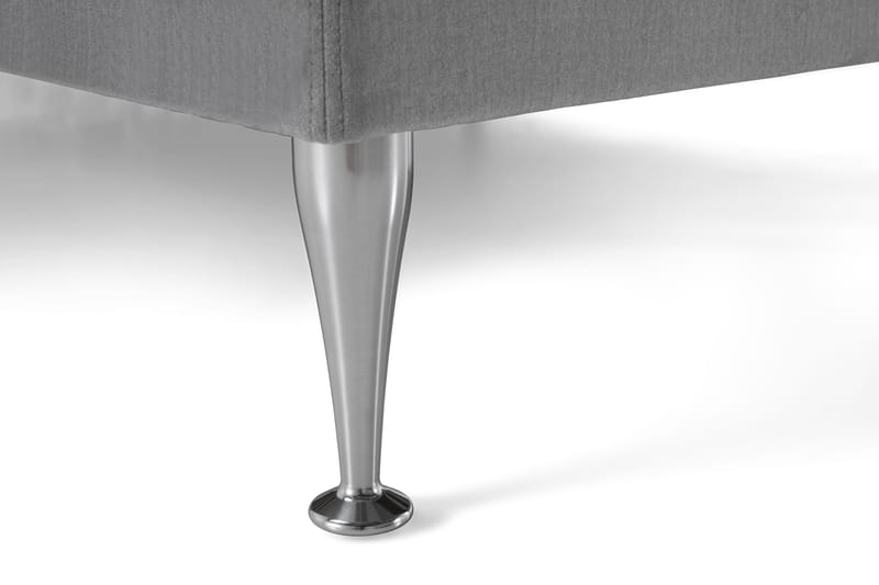 Royal Velvet Komplett Sängpaket 210x210 cm - Ljusgrå med Höga Silverben - Möbler - Säng - Kontinentalsäng