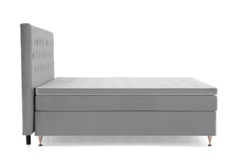 Royal Velvet Komplett Sängpaket 210x210 cm - Ljusgrå med Låga Roséguld ben - Möbler - Säng - Kontinentalsäng