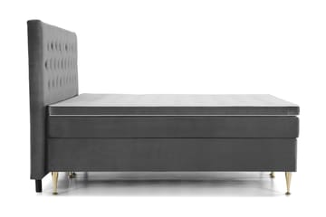 Royal Velvet Komplett Sängpaket 210x210 cm - Mörkgrå med Höga Guldben - Möbler - Säng - Kontinentalsäng