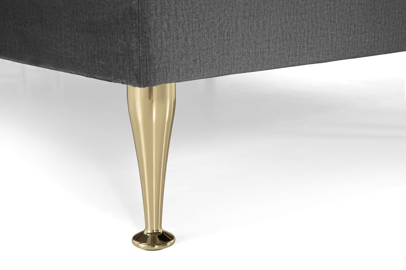 Royal Velvet Komplett Sängpaket 210x210 cm - Mörkgrå med Höga Guldben - Möbler - Säng - Kontinentalsäng