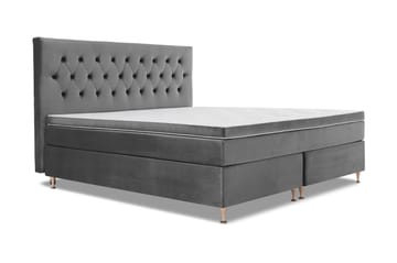 Royal Velvet Komplett Sängpaket 210x210 cm - Mörkgrå med Låga Rosében - Möbler - Säng - Kontinentalsäng
