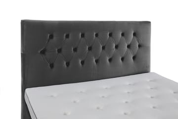 Royal Velvet Komplett Sängpaket 210x210 cm - Mörkgrå med Låga Rosében - Möbler - Säng - Kontinentalsäng