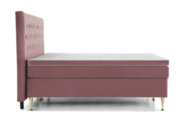 Royal Velvet Komplett Sängpaket 210x210 cm - Rosa med Höga Guldben - Möbler - Säng - Kontinentalsäng