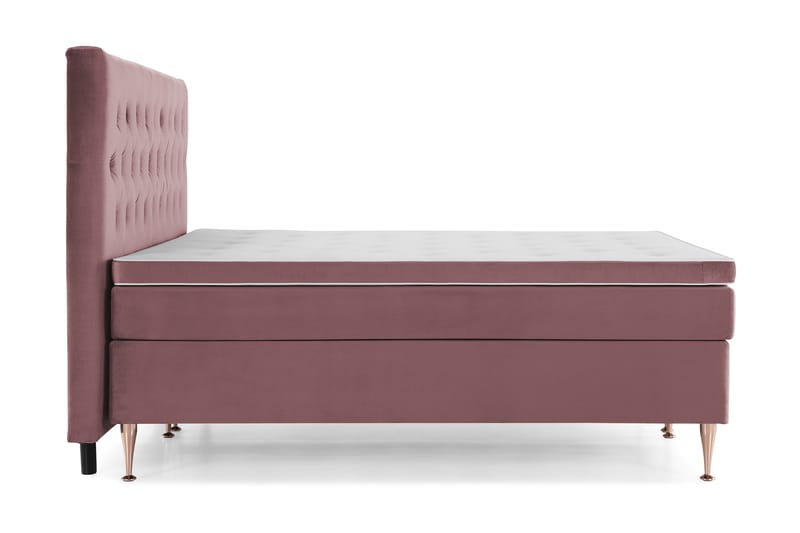 Royal Velvet Komplett Sängpaket 210x210 cm - Rosa med Höga Rosében - Möbler - Säng - Kontinentalsäng