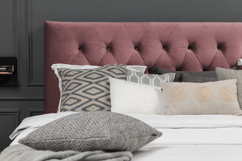 Royal Velvet Komplett Sängpaket 210x210 cm - Rosa med Svarvade ben - Möbler - Säng - Kontinentalsäng