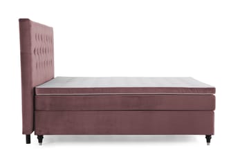 Royal Velvet Komplett Sängpaket 210x210 cm - Rosa med Svarvade ben - Möbler - Säng - Kontinentalsäng