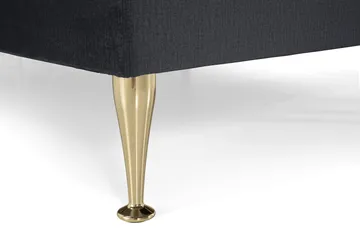 Royal Velvet Komplett Sängpaket 210x210 cm - Svart med Höga Guldben - Möbler - Säng - Kontinentalsäng