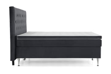 Royal Velvet Komplett Sängpaket 210x210 cm - Svart med Höga Silverben - Möbler - Säng - Kontinentalsäng
