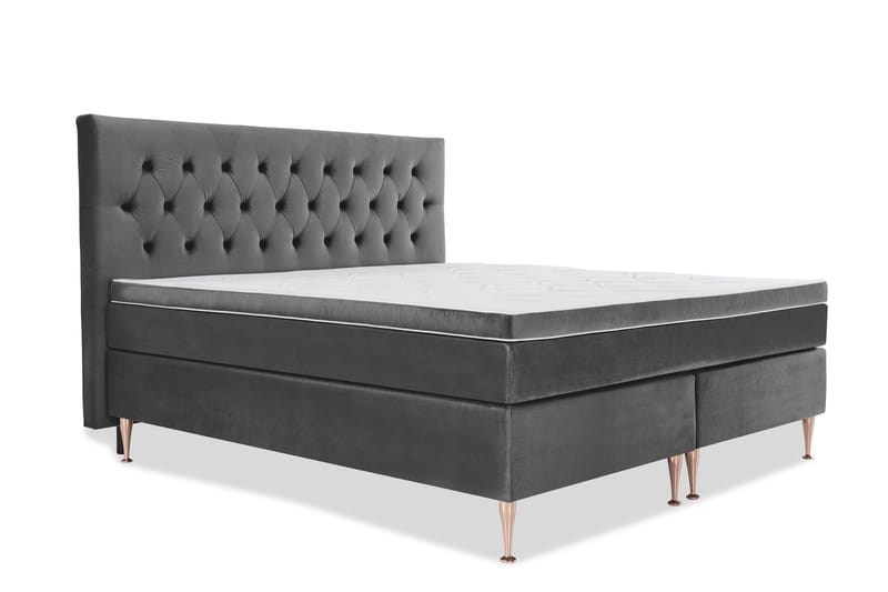 Royal Velvet Komplett Sängpaket 210x210  Mörkgrå med Rosé - Mörkgrå med Rosében - Möbler - Säng - Kontinentalsäng