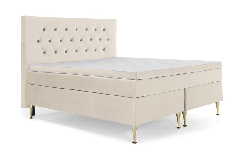Royal Velvet Komplett Sängpaket Kontinentalsäng 180x200 cm - Beige / Sammet - Möbler - Säng - Kontinentalsäng