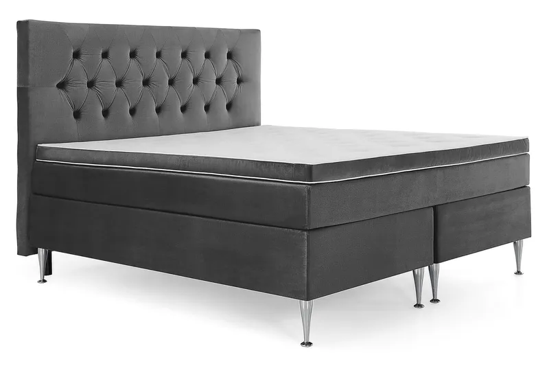 Royal Velvet Komplett Sängpaket Kontinentalsäng 180x200 cm - Mörkgrå / Sammet - Möbler - Säng - Kontinentalsäng