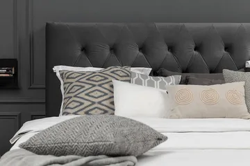 Royal Velvet Komplett Sängpaket Kontinentalsäng 180x200 cm - Mörkgrå / Sammet - Möbler - Säng - Kontinentalsäng