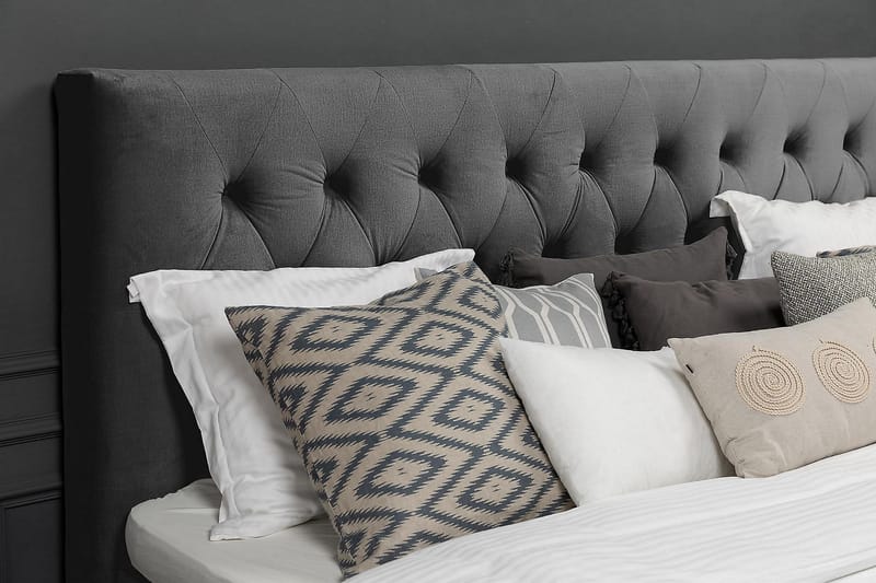 Royal Velvet Komplett Sängpaket Kontinentalsäng 180x200 cm - Mörkgrå / Sammet - Möbler - Säng - Kontinentalsäng