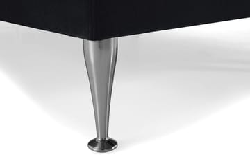 Royal Velvet Komplett Sängpaket Sammetssäng 180x200 cm - Svart med höga silverben - Möbler - Säng - Kontinentalsäng