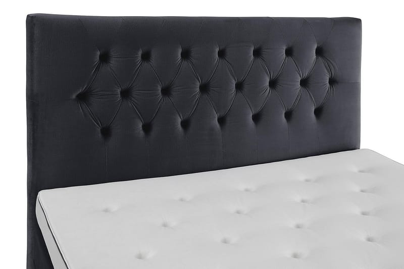 Royal Velvet Komplett Sängpaket Sammetssäng 180x200 cm - Svart med höga silverben - Möbler - Säng - Kontinentalsäng