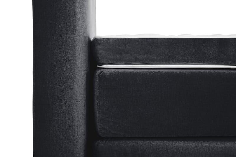 Royal Velvet Komplett Sängpaket Sammetssäng 180x200 cm - Svart med höga silverben - Möbler - Säng - Kontinentalsäng