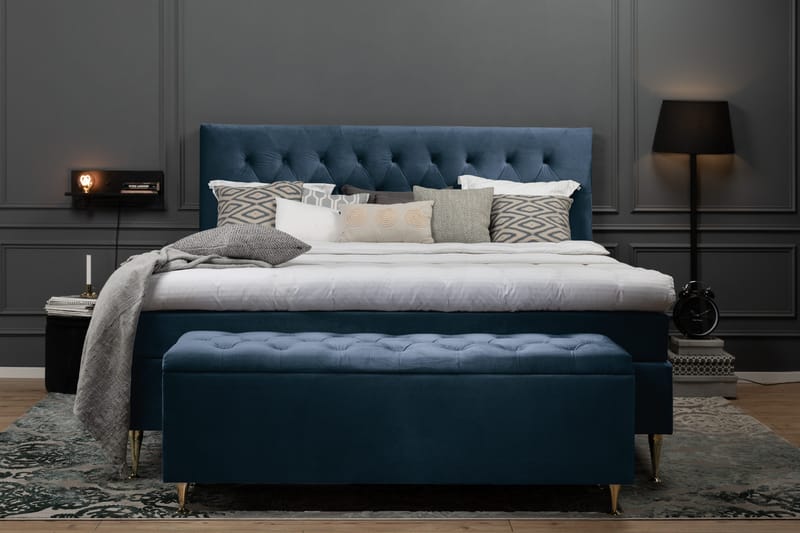 Royal Velvet Kontinentalsäng 160x200 cm - Mörkblå - Möbler - Säng - Kontinentalsäng
