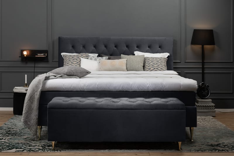 Royal Velvet Kontinentalsäng 160x200 cm - Svart - Möbler - Säng - Kontinentalsäng